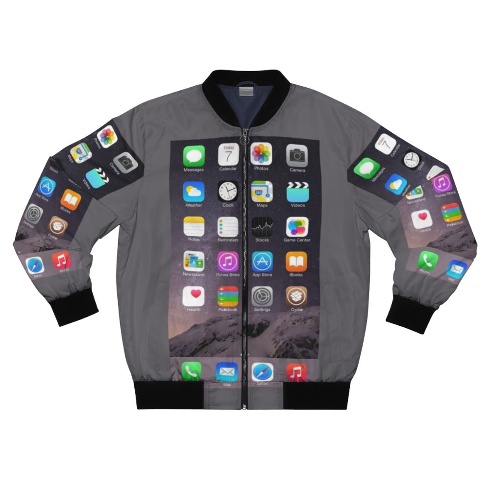 iPhone Homescreen Bomber Jacket - Fashionable and tech-inspired outerwear