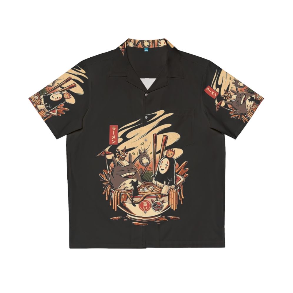 Ramen noodle pattern Hawaiian shirt with anime-inspired design