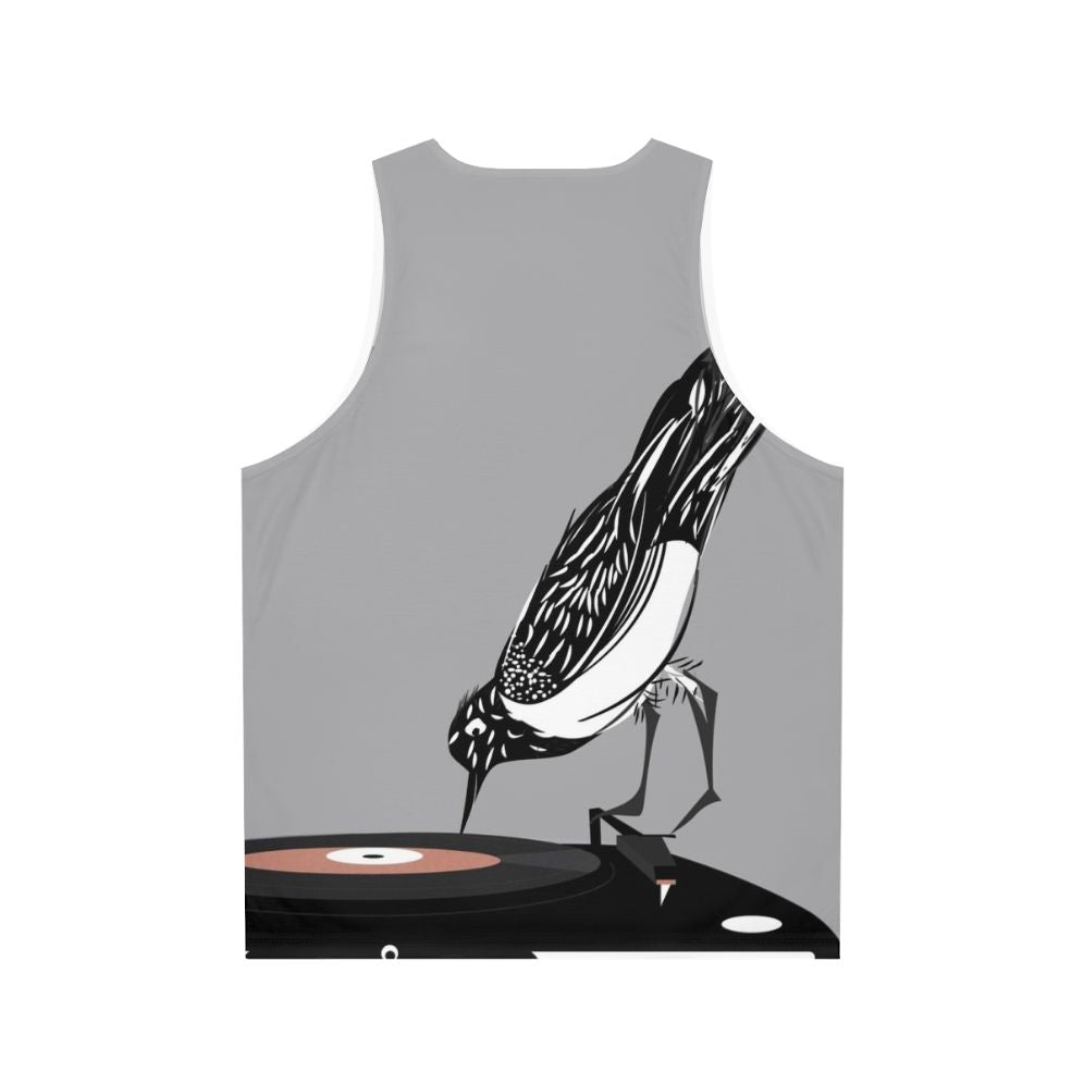 Dj Magpie Unisex Music Disc Vinyl Record Tank Top - Back