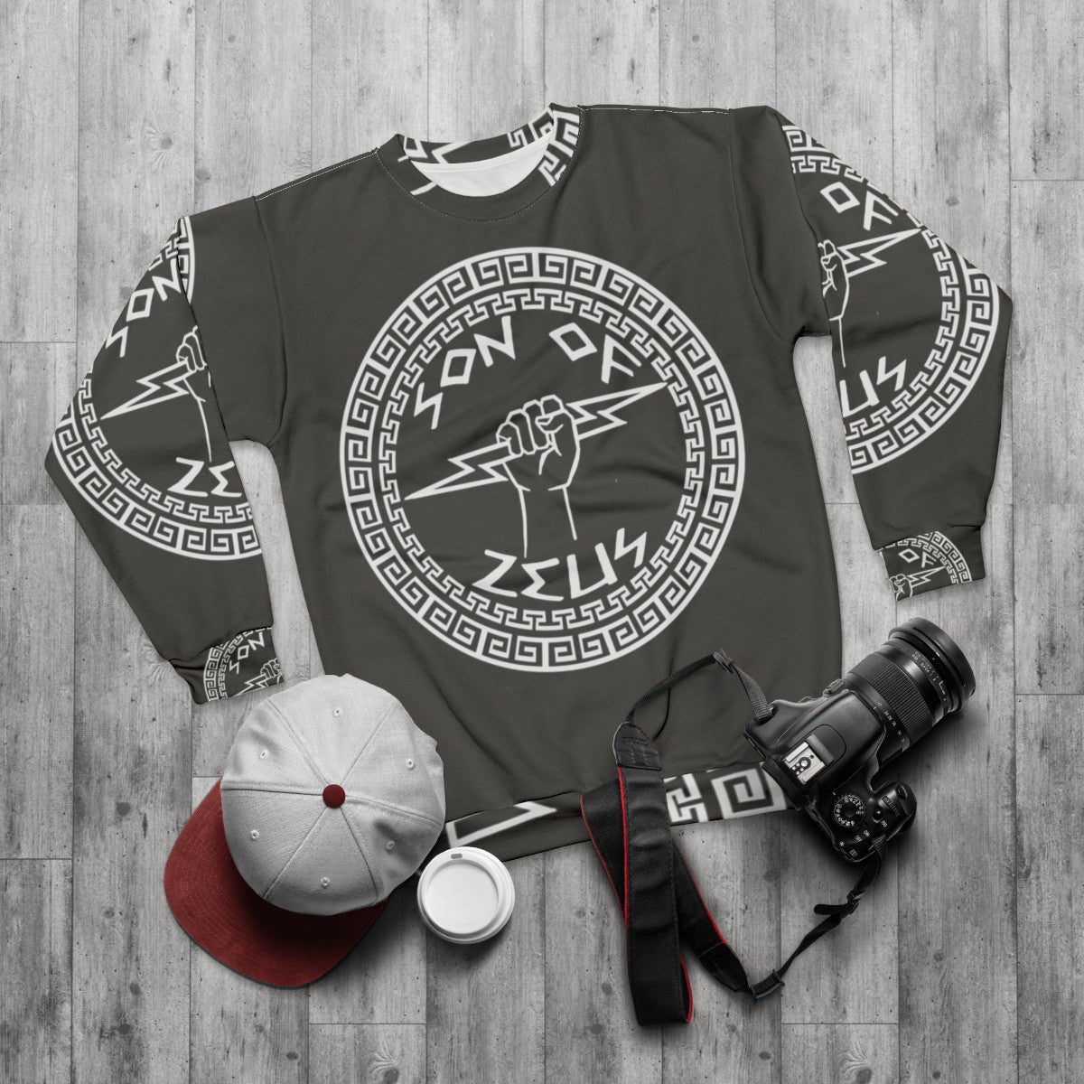 Son of Zeus Sweatshirt featuring Greek Mythology design - flat lay