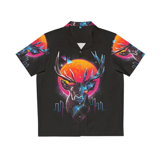 Neon Cyberpunk Stag Hawaiian Shirt