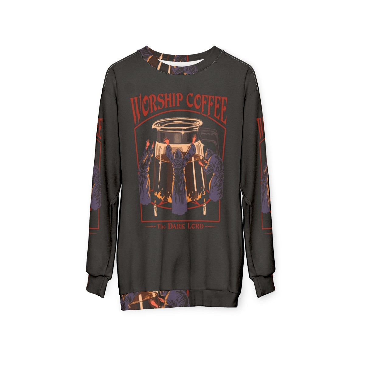 Vintage coffee sweatshirt with retro 70s/80s design - hanging