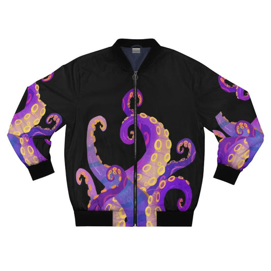 Tentacles Bomber Jacket featuring an octopus-inspired purple design