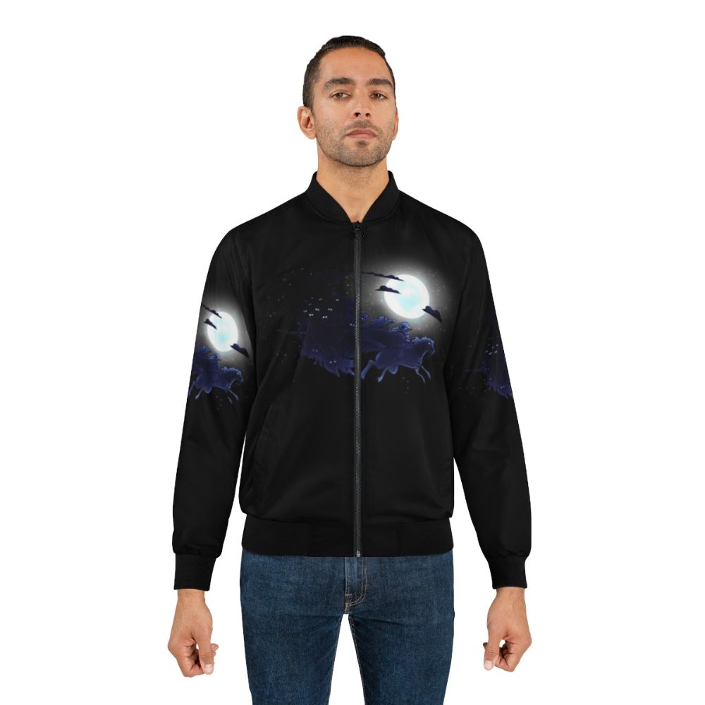 Odin's Hunt Bomber Jacket with Norse Mythology Graphics - Lifestyle