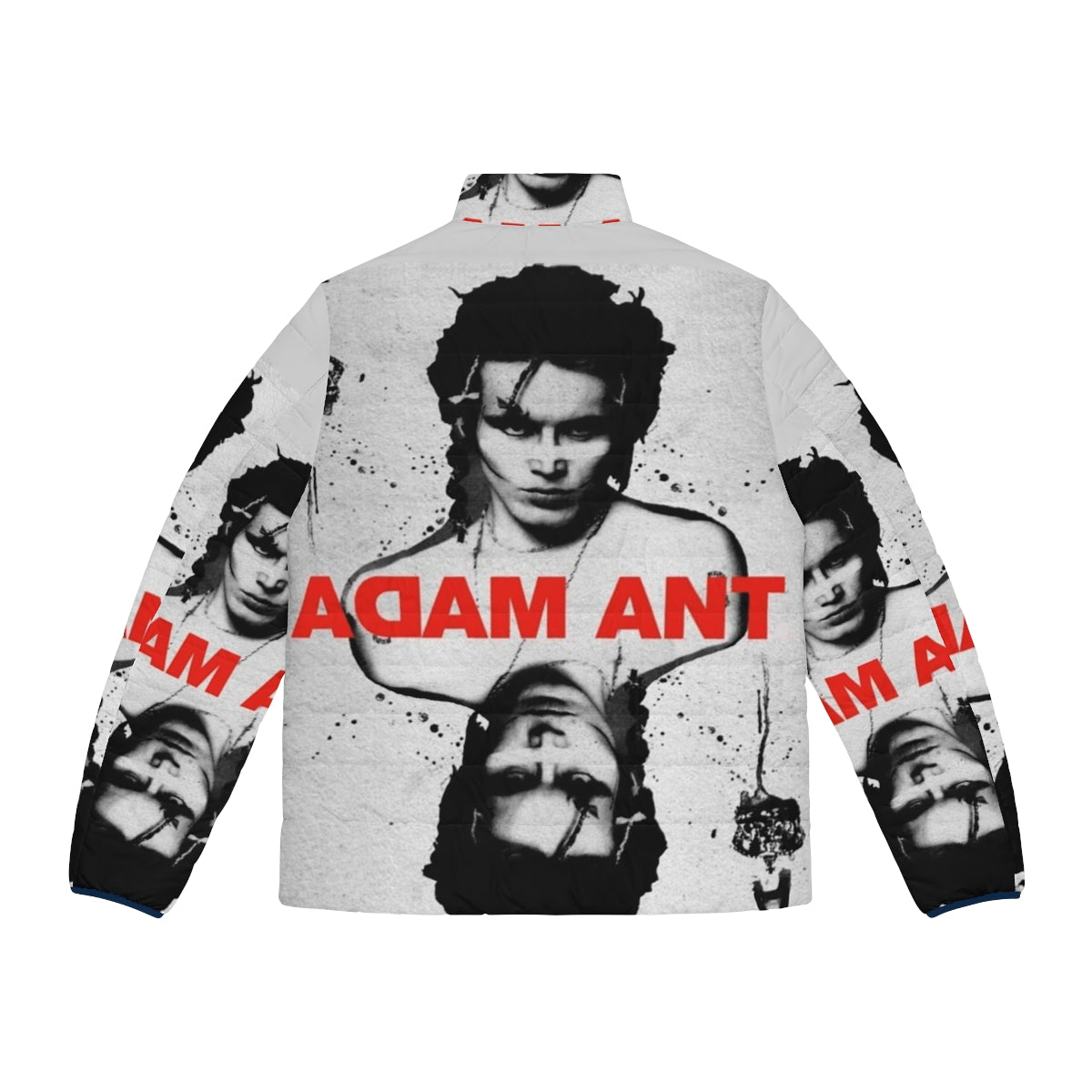 Adam Ant inspired puffer jacket with playing card design - Back