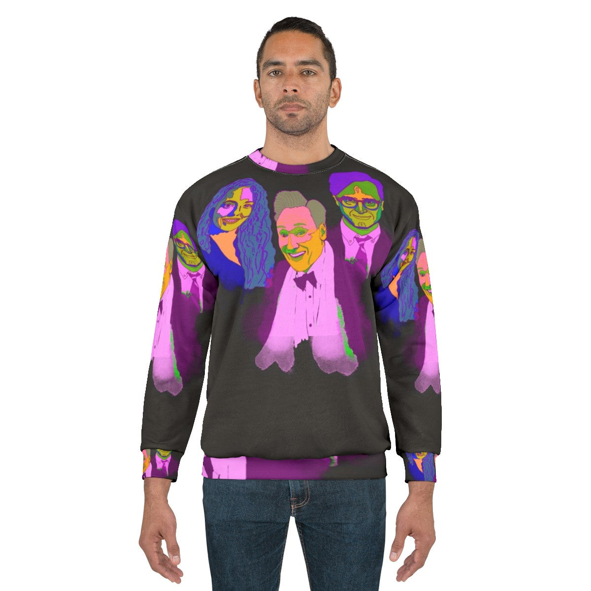 Bold and unique Conan O'Brien abstract art portrait sweatshirt - men