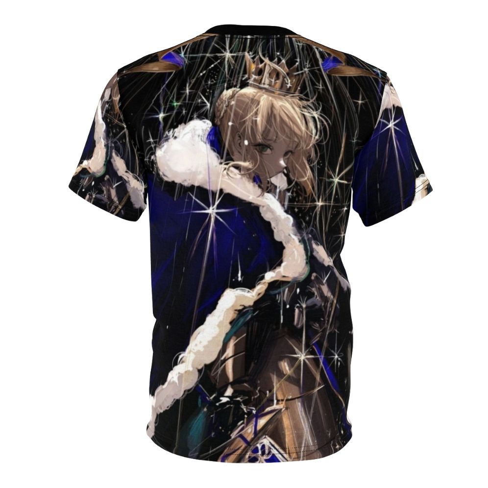 Saber Fate anime girl character art printed on a high-quality t-shirt - Back