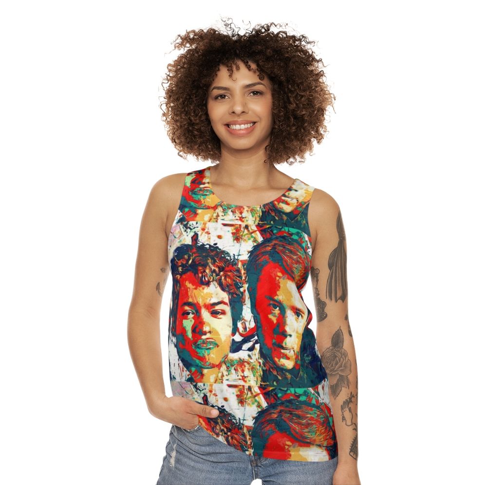 Colorful painted royals unisex tank top - women