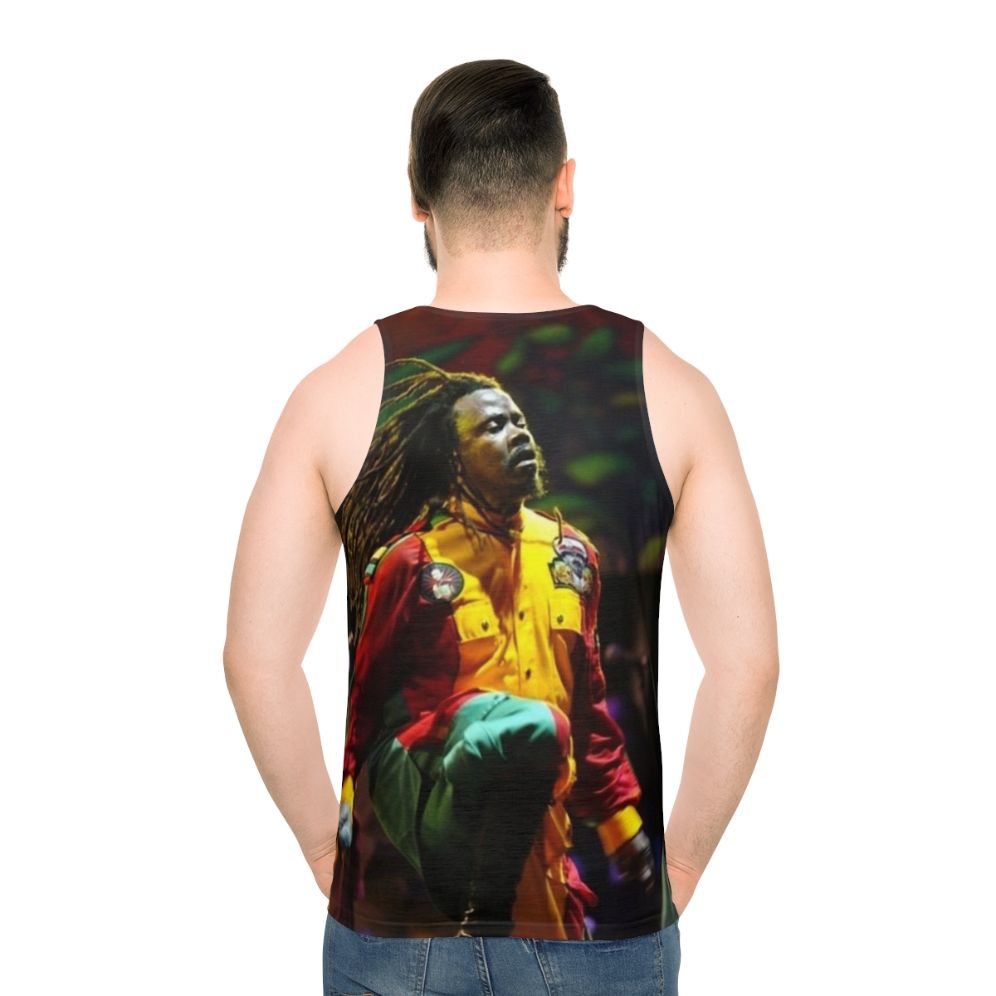 Luciano unisex reggae tank top - men back