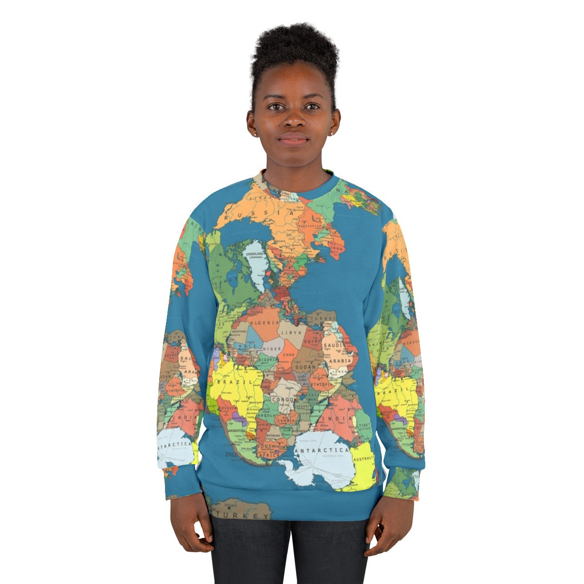 Pangaea supercontinent map sweatshirt - women