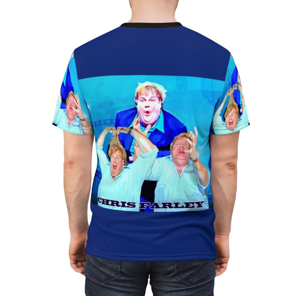 Vintage-style t-shirt featuring a design inspired by the iconic Chris Farley character Matt Foley - men back