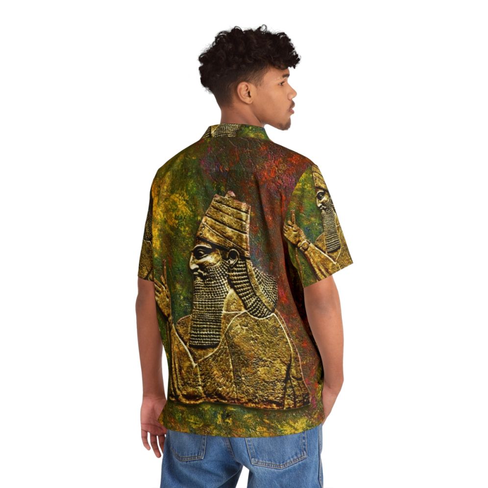 Assyrian King Hawaiian Shirt - Mesopotamian Inspired Cultural Apparel - People Back