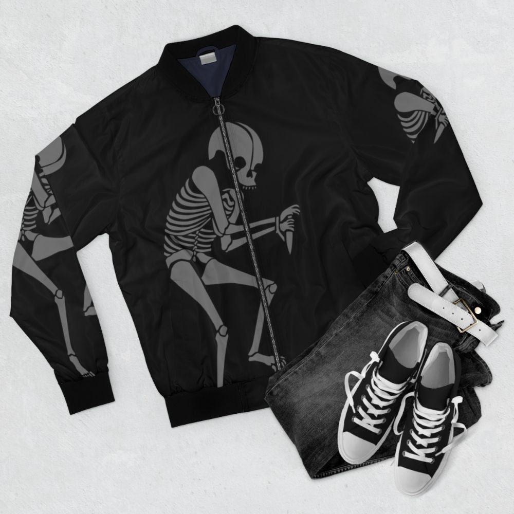 Grim Reaper Survival Tactics Bomber Jacket - Flat lay