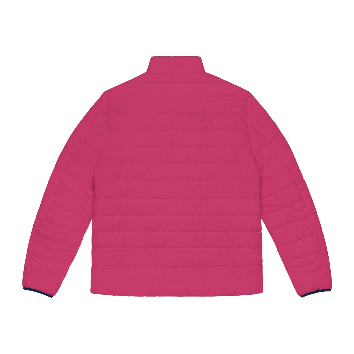 Raspberry Sorbet Puffer Jacket for a Chic Spring Look - Back