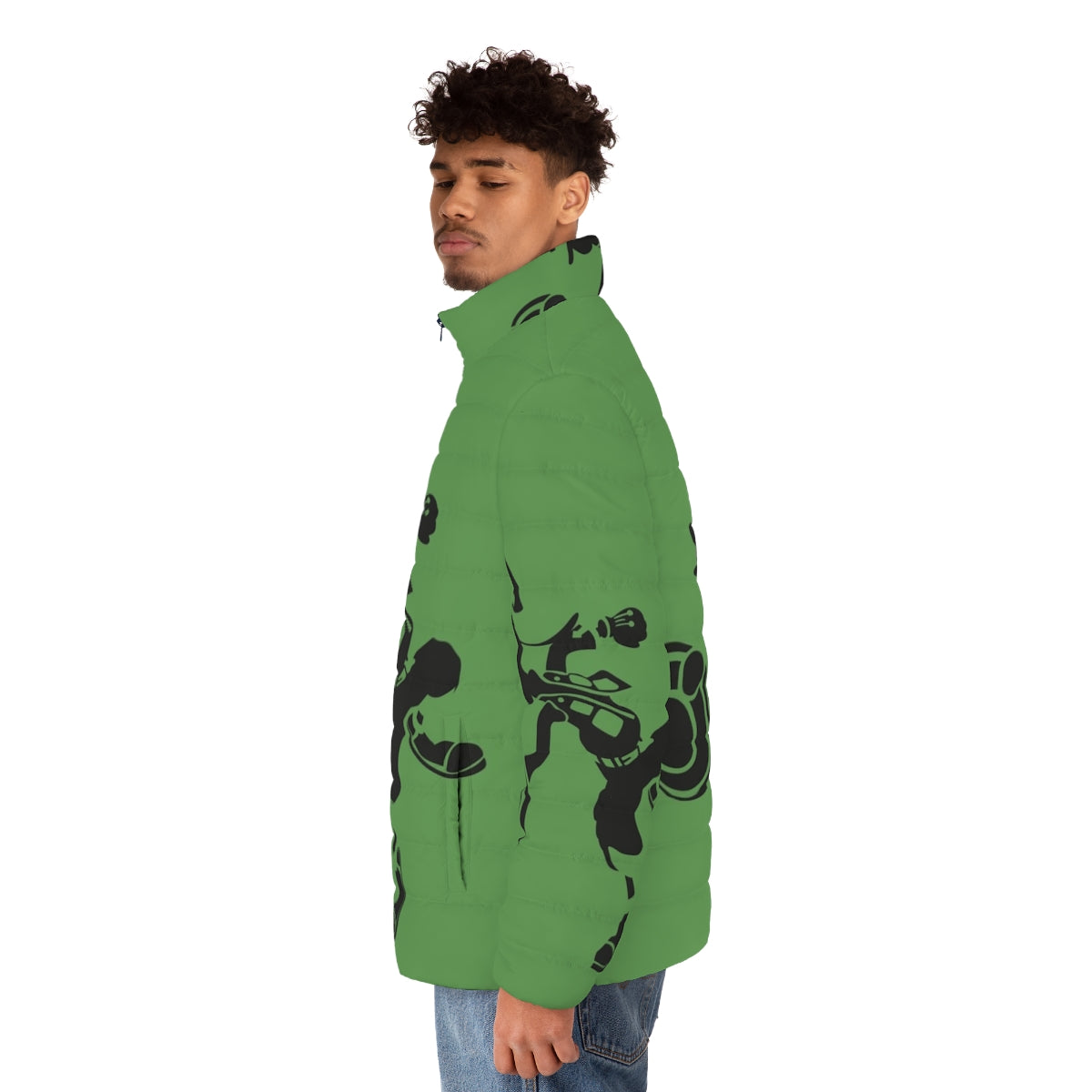 Goofy Puffer Jacket with Kingdom Hearts-inspired design - men side left