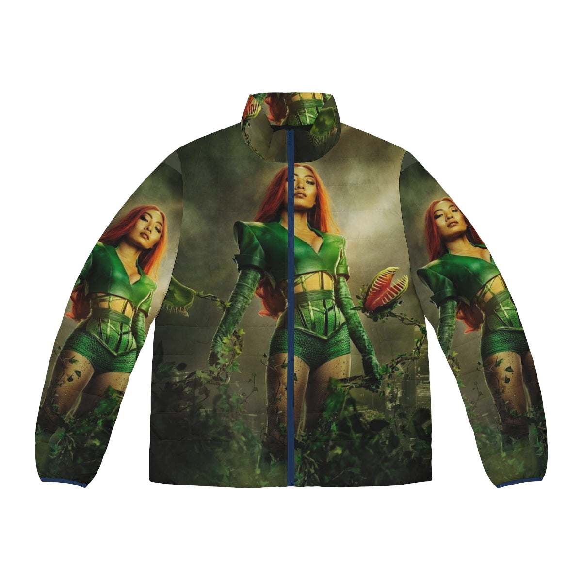 Poison Ivy inspired puffer jacket for women