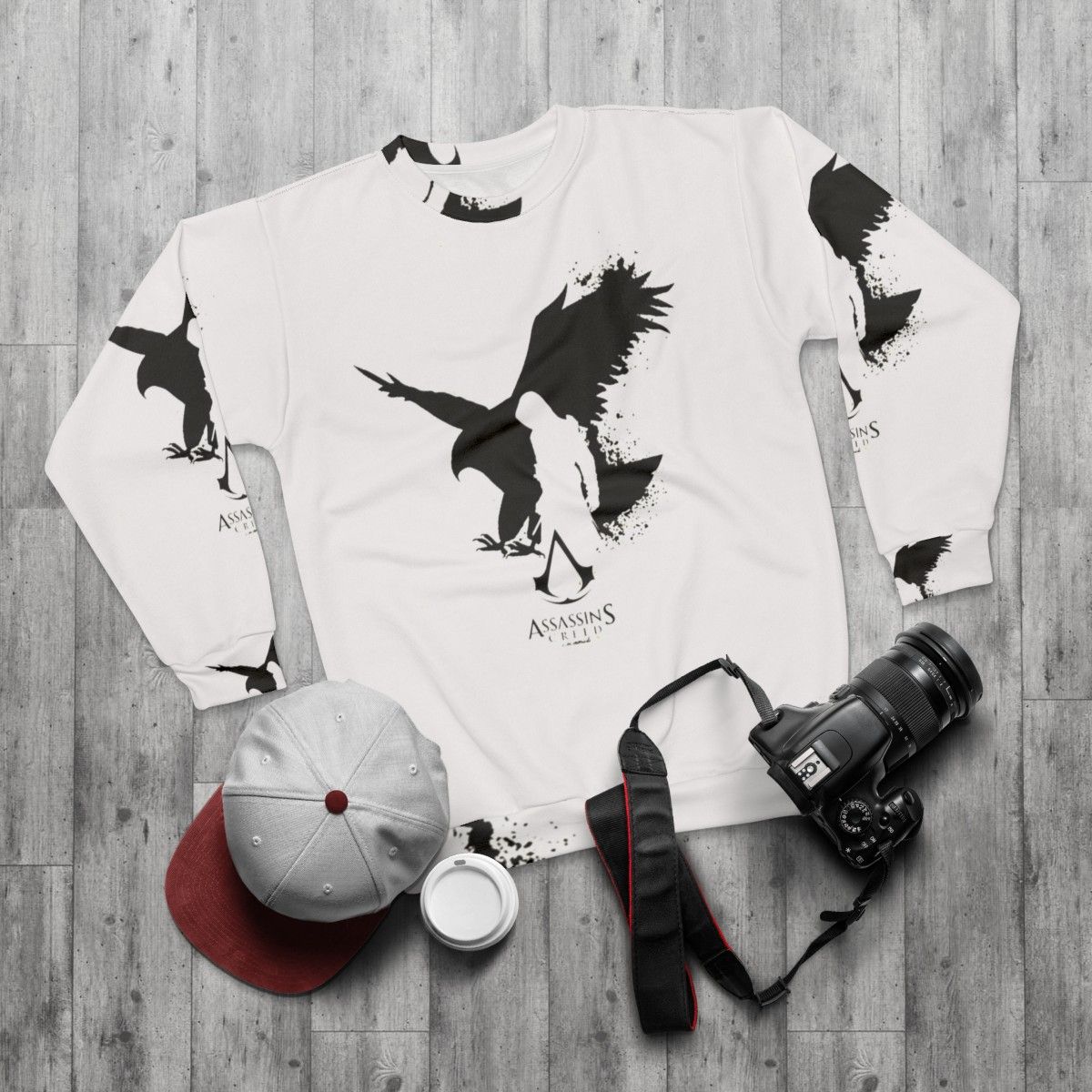 Assassin's Creed video game themed sweatshirt - flat lay