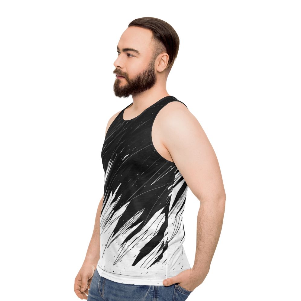 Geometric nature-inspired abstract unisex tank top - men side