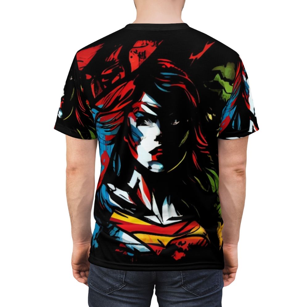 Superhero graphic t-shirt with all-over print design - men back