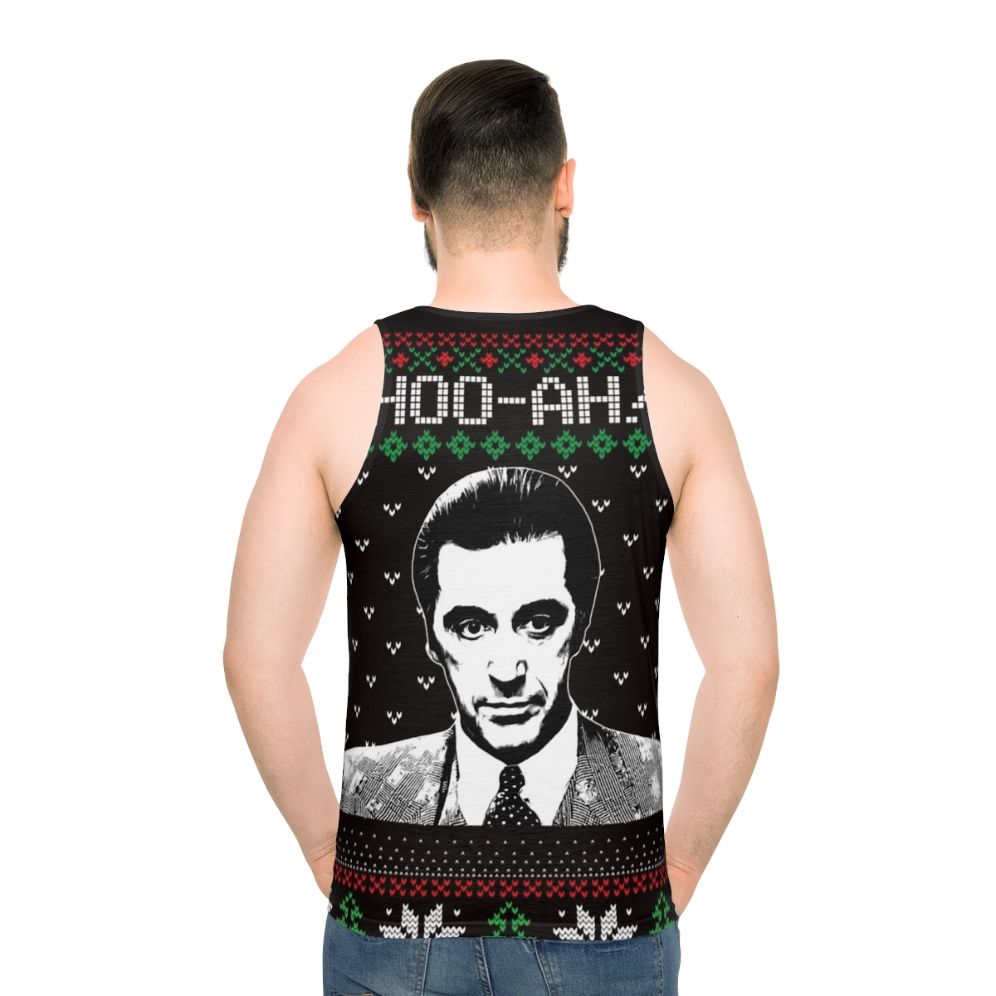 Unisex Ugly Christmas Sweater Tank Top - men back