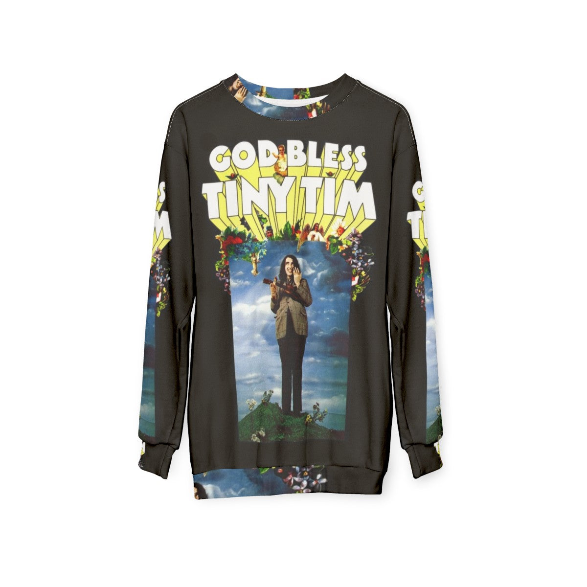 God Bless Tiny Tim 1960s Singer Sweatshirt - hanging