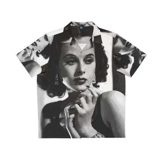 Vintage Hedy Lamarr Hawaiian Shirt - Portrait of Classic Hollywood Actress