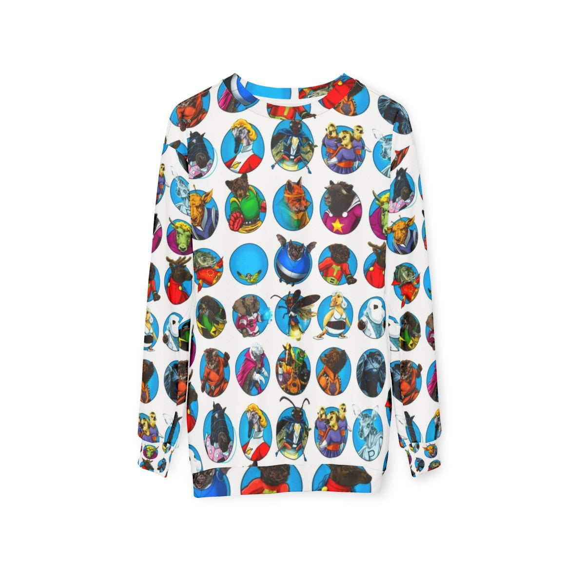 Gaggle of superhero animals sweatshirt - hanging