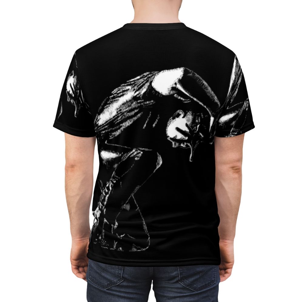 Loic Nottet inspired digital art elastic heart graphic t-shirt design - men back