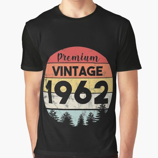 Premium Vintage 1962 Birthday Distressed Graphic T-Shirt