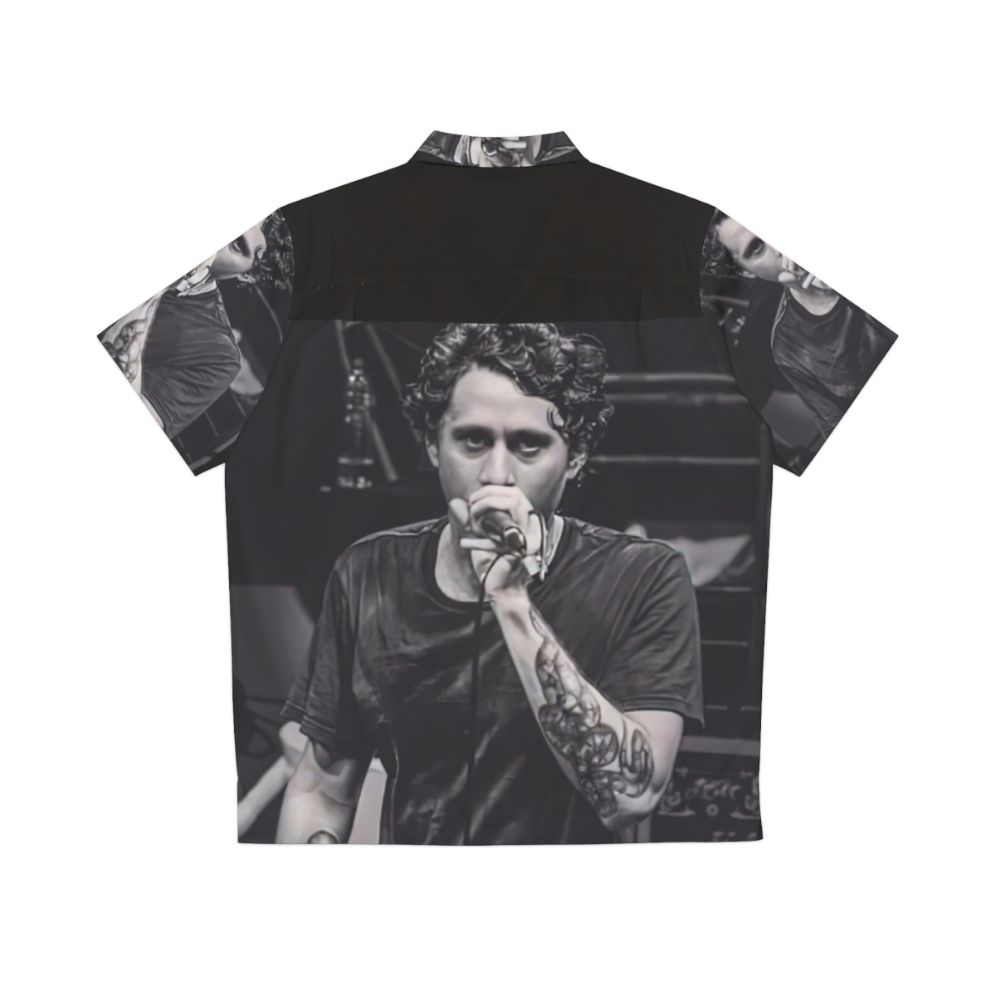 Canserbero Epic Hawaiian Shirt with Black & White Portrait - Back