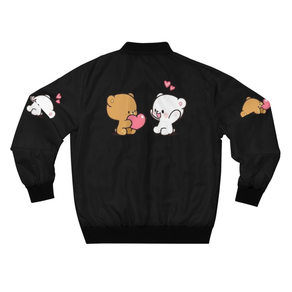 Cute milk mocha bomber jacket with a stylish design - Back