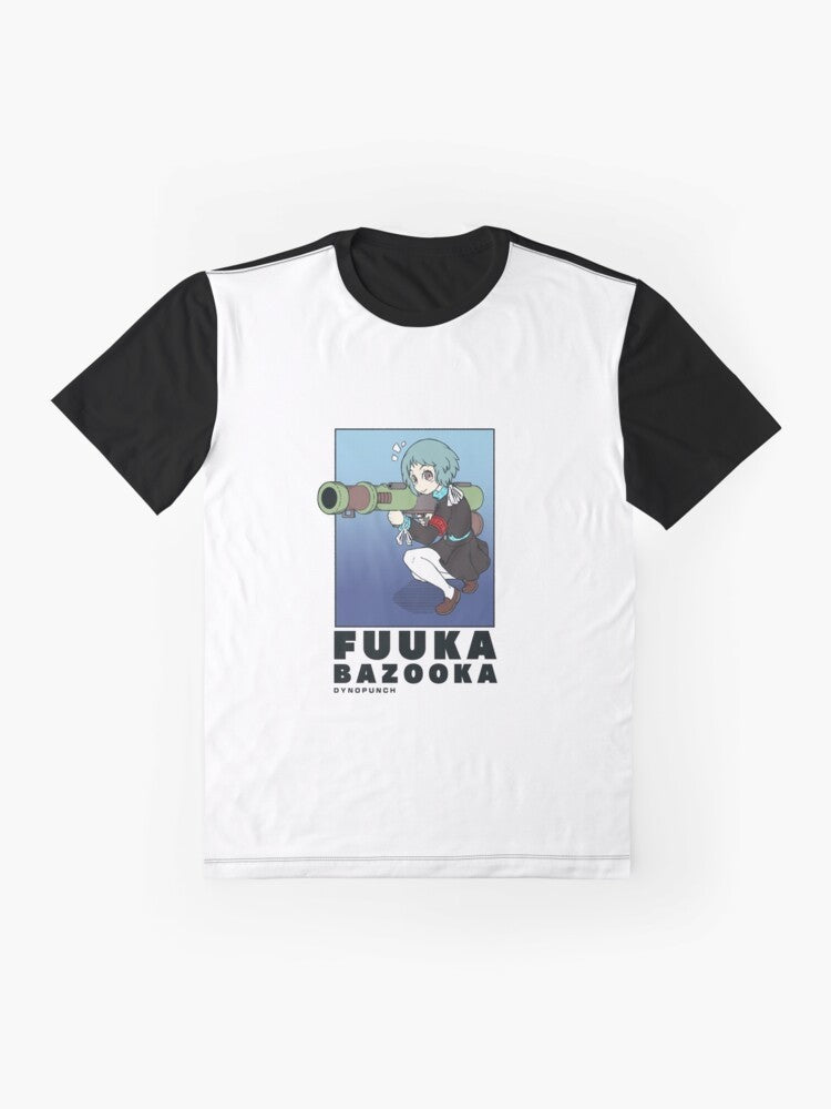 Persona Fuuka Yamagishi Bazooka Graphic T-Shirt - Flat lay