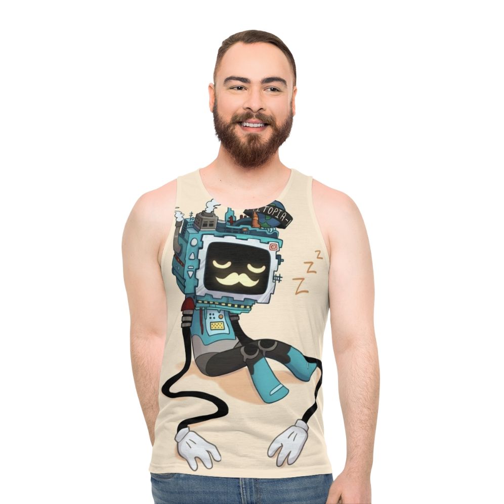 Hermitcraft Grumbot Sleepy Robot Unisex Tank Top - men