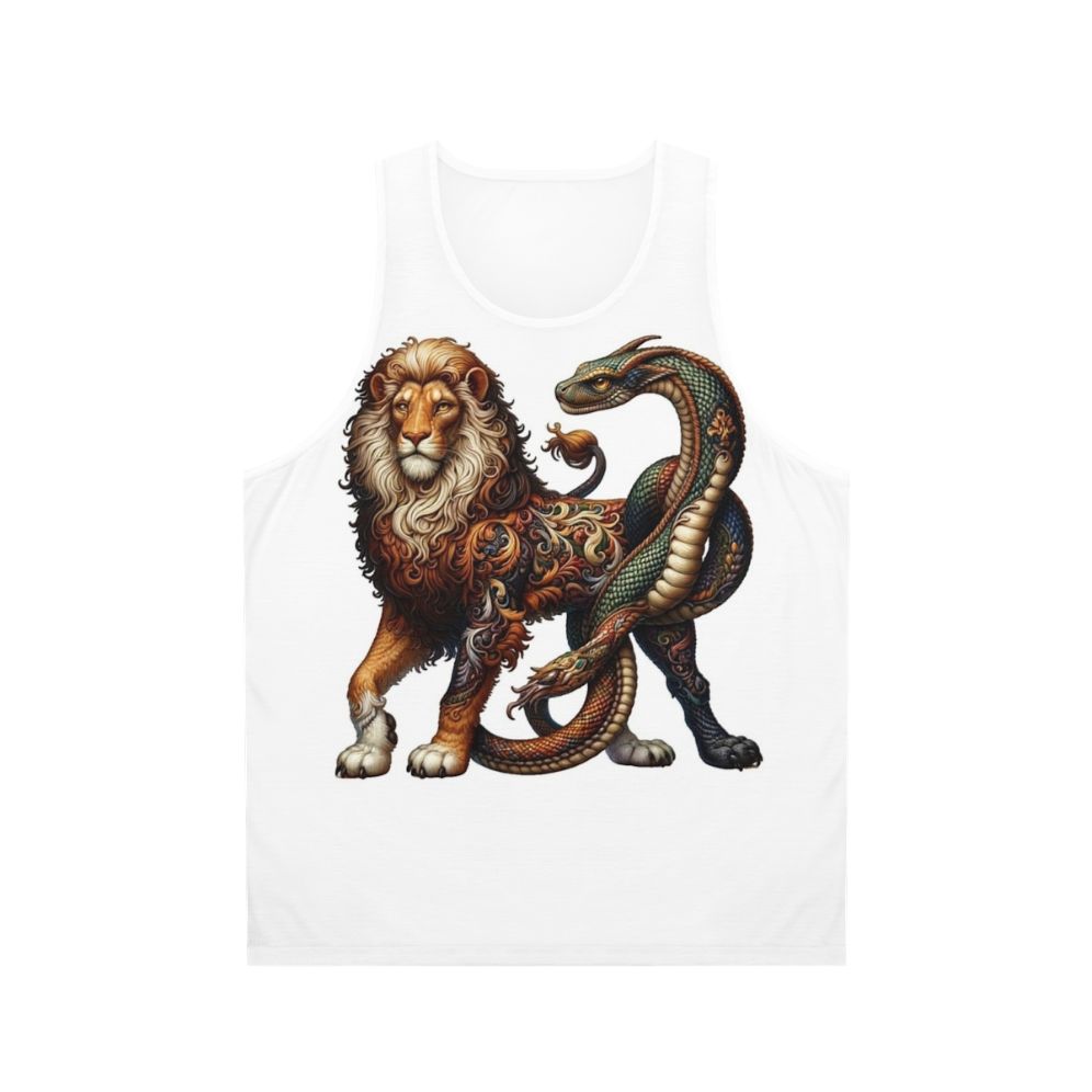 Embroidered mythical creatures unisex tank top