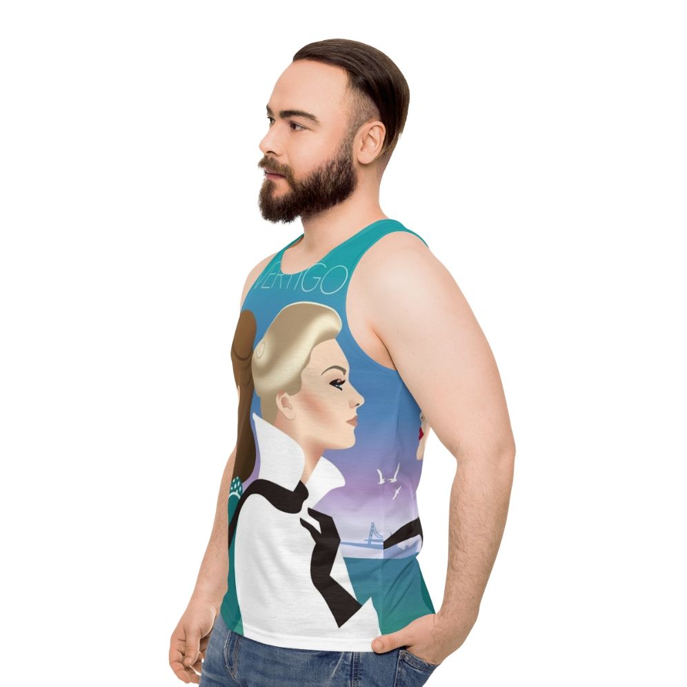 Vertigo Unisex Classic Movie Tank Top featuring Alfred Hitchcock's masterpiece - men side