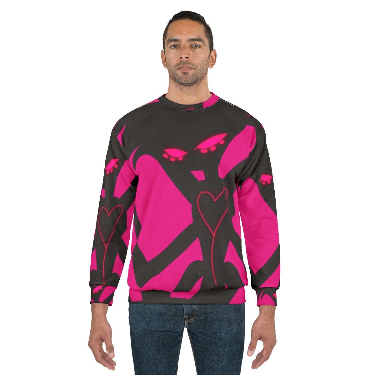 Neon Angel Dust Sweatshirt with Spiderweb Design - men