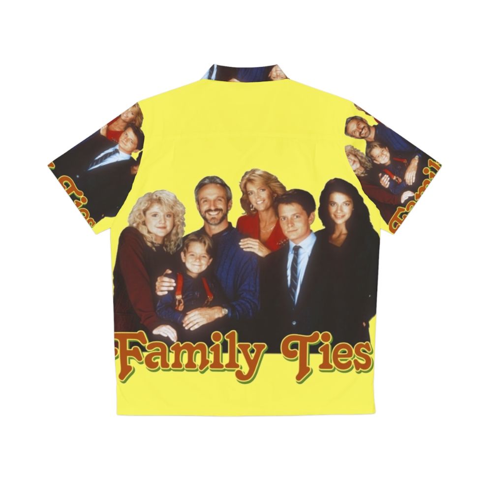 80s Hawaiian Shirt with Family Ties TV Show Characters - Back