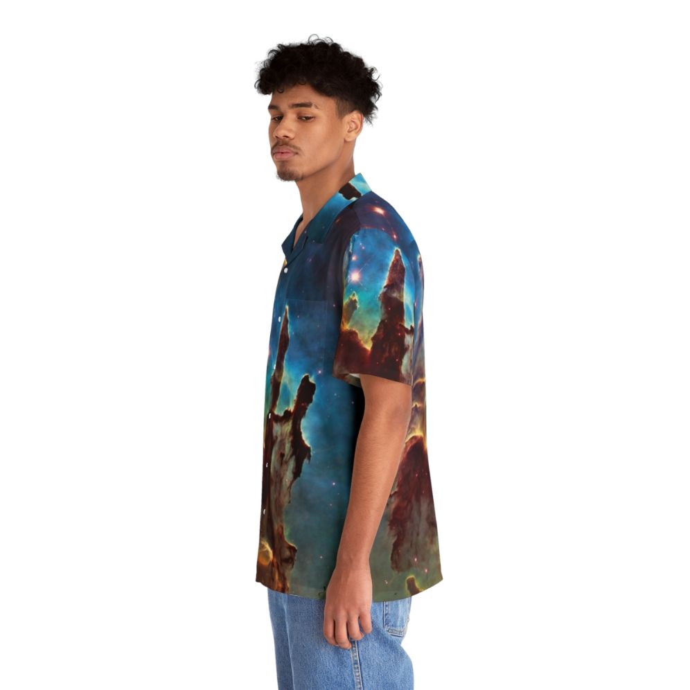 Nebula-inspired Hawaiian shirt with galaxy print design - People Left