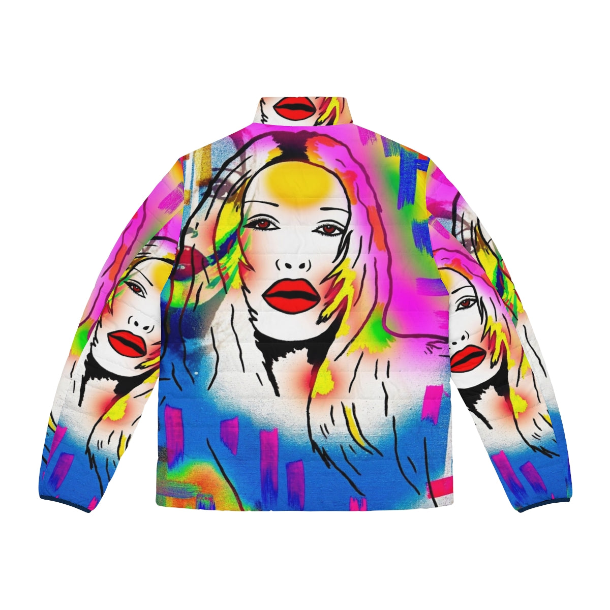 Vintage 80s style puffer jacket featuring the iconic Pete Burns - Back