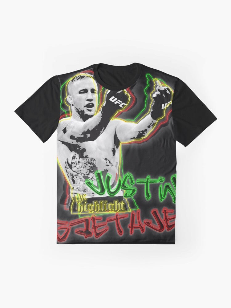 Justin Gaethje 'The Highlight' UFC MMA Graphic T-Shirt - Flat lay