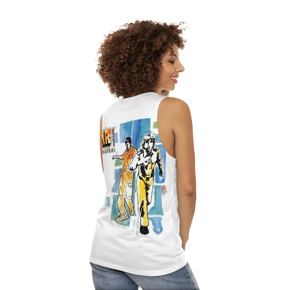 Moon Safari Unisex Tank Top with Music Album and Vinyl Record Graphic - women back