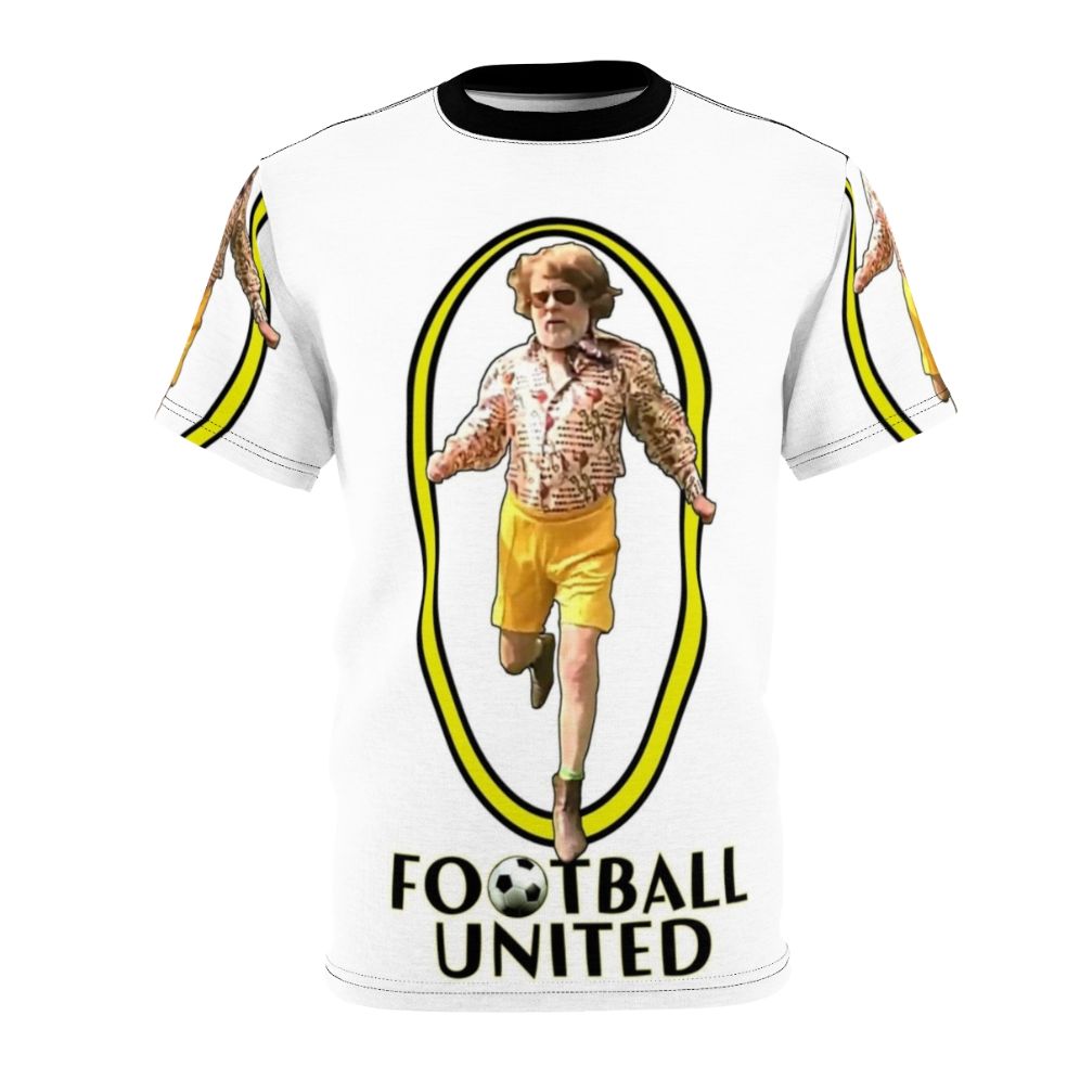 Vic Reeves-inspired football t-shirt with a humorous design