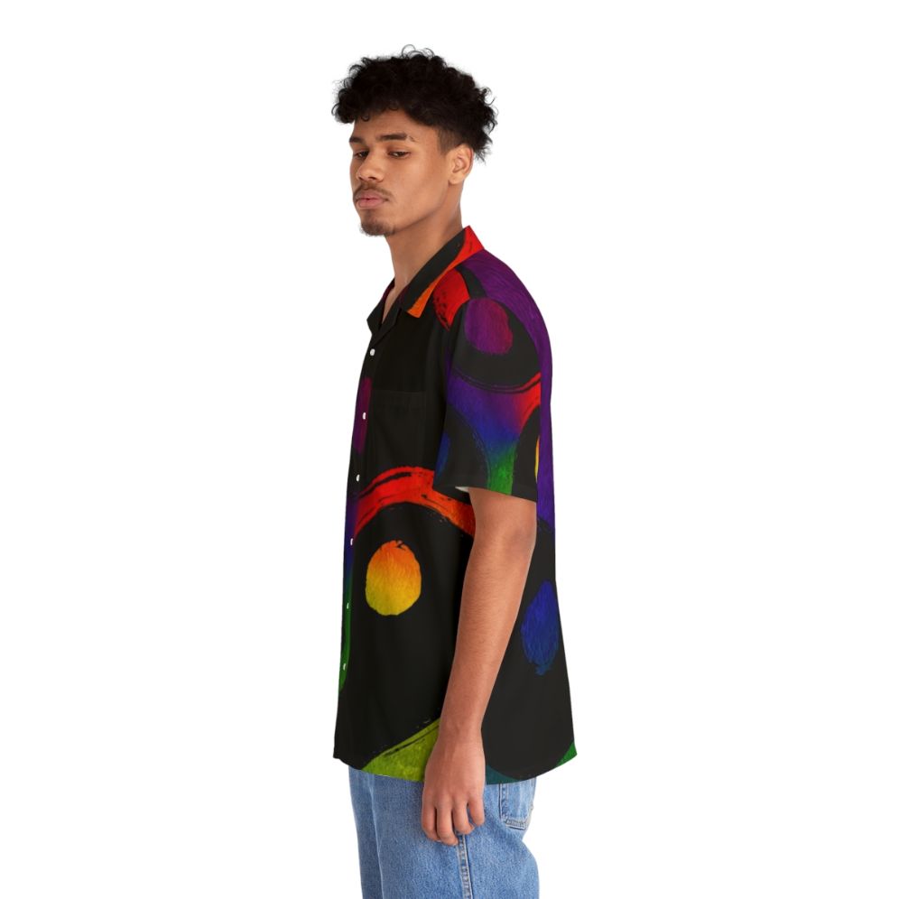 Rainbow LGBTQ+ Pride & BDSM Hawaiian Shirt with Triskelion Design - People Left