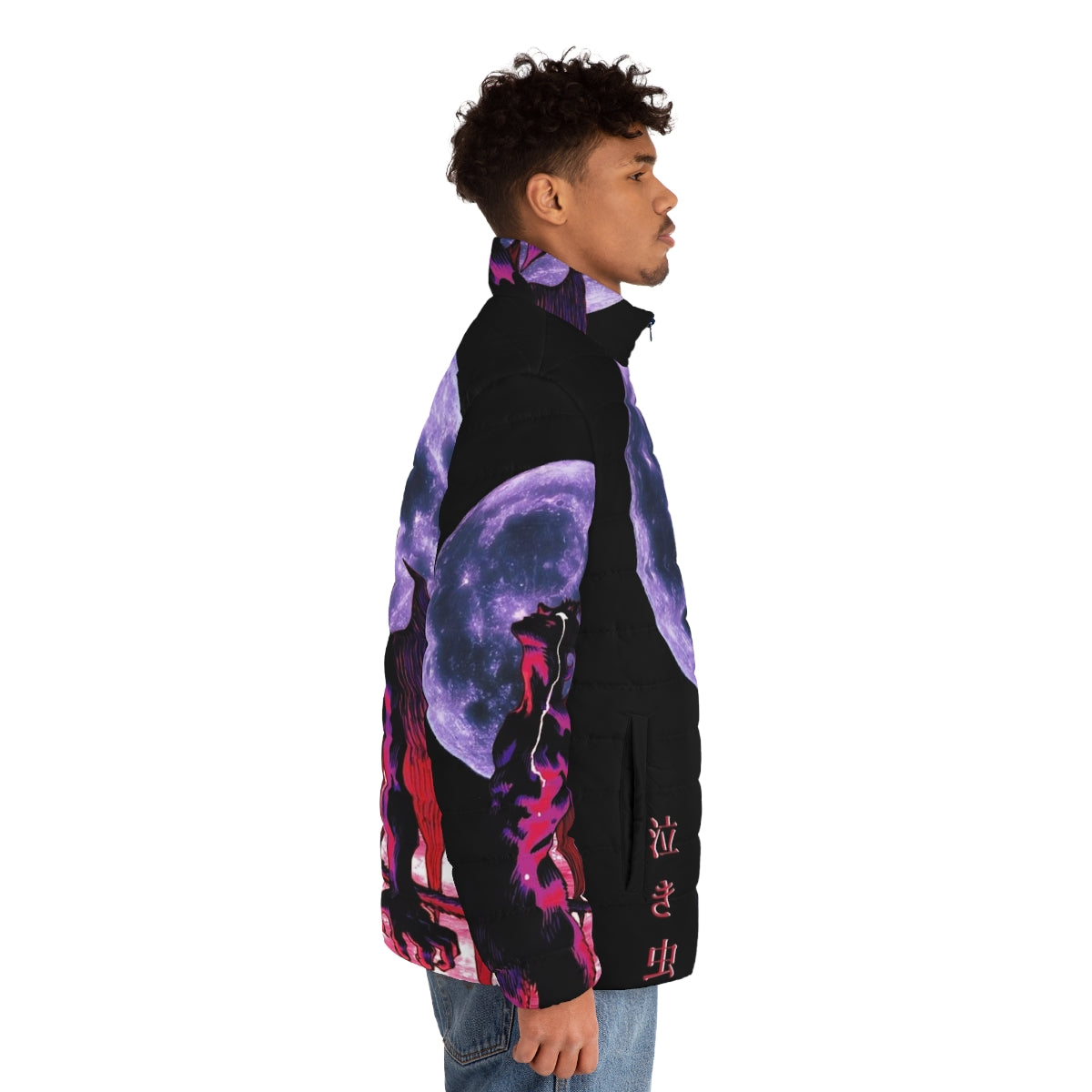 Akira Devilman Crybaby 90s Aesthetic Puffer Jacket, featuring anime-inspired design - men side right