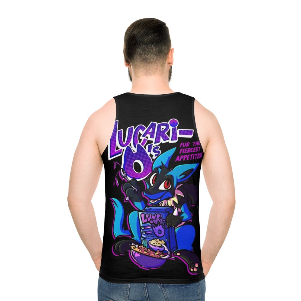 Lucari Unisex Furry Gamer Cartoon Tank Top - men back