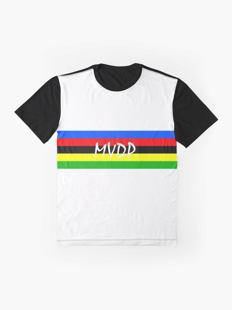 Mathieu van der Poel World Champion Cycling Graphic T-Shirt - Flat lay