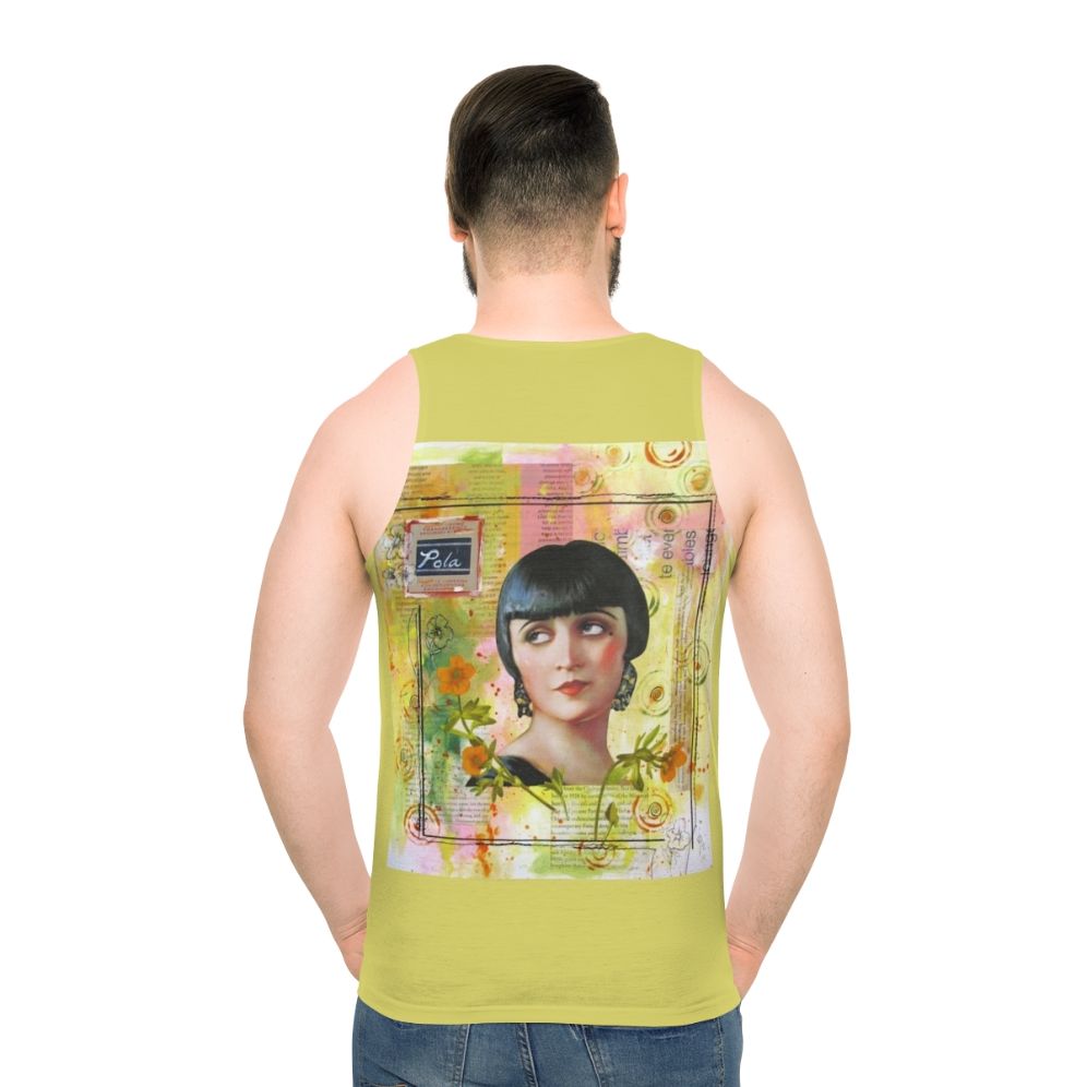 Pola Negri 1920s vintage collage unisex tank top - men back