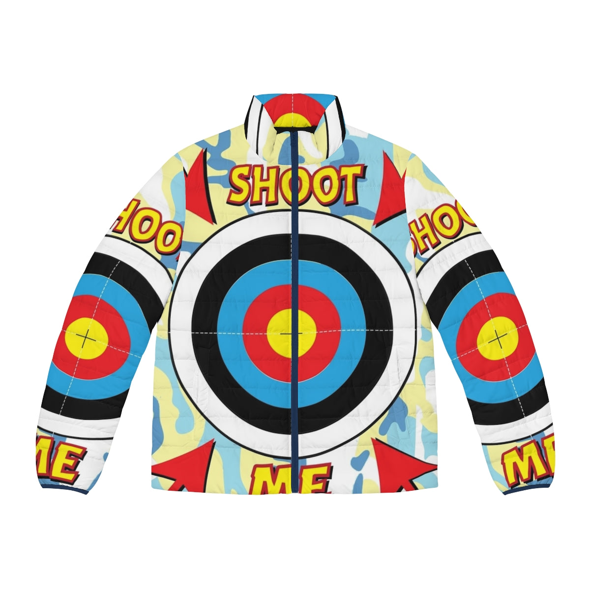 Paintball Stag Hen Do Puffer Jacket with Bullseye Target Design