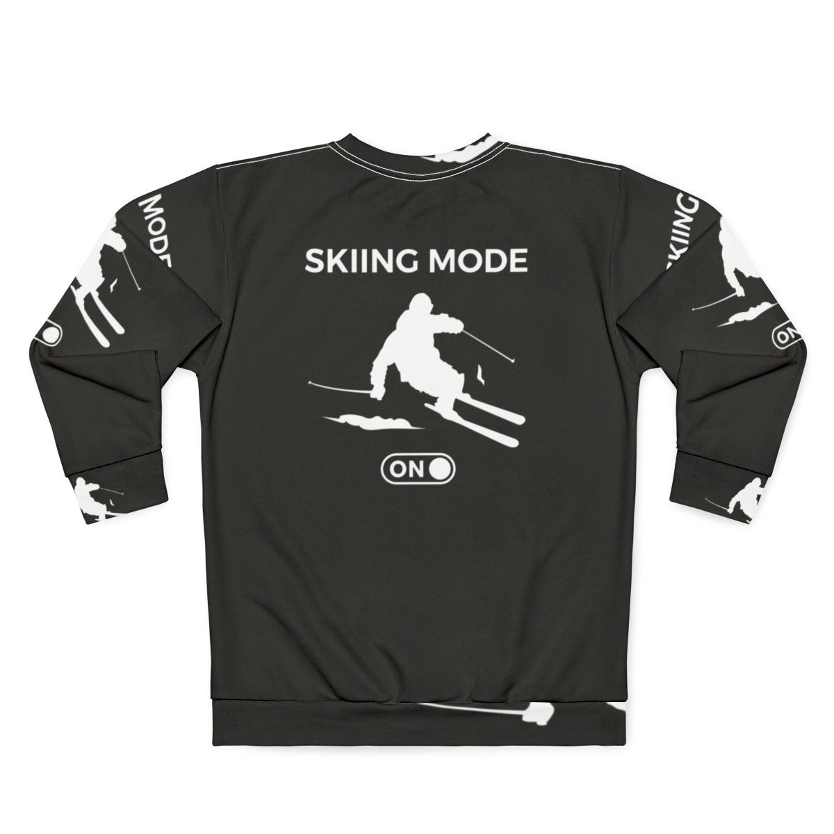 Alpine ski winter sweatshirt with skiing mode on design - Back