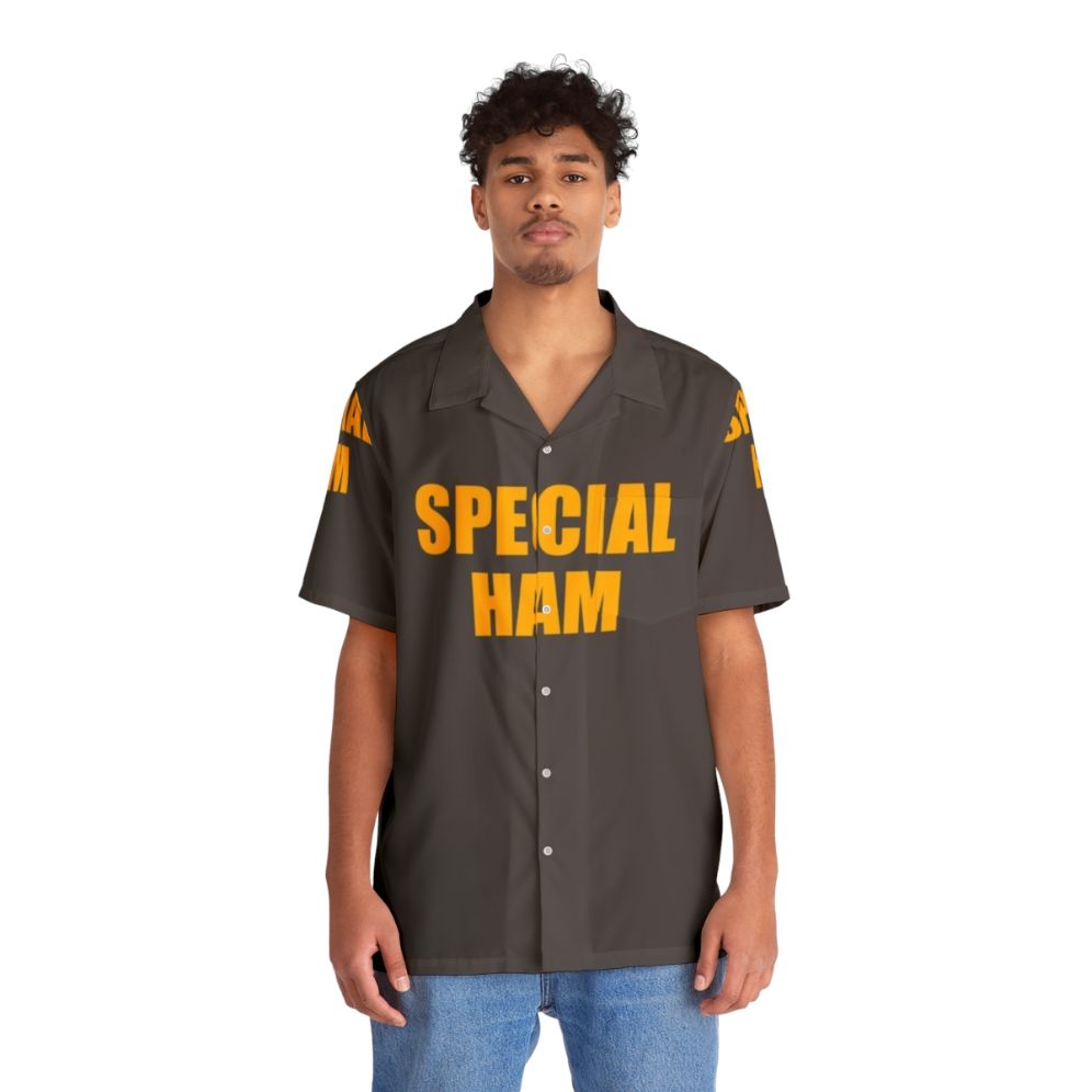 Vintage style Hawaiian shirt featuring Icarly's Penny and special ham - People Front